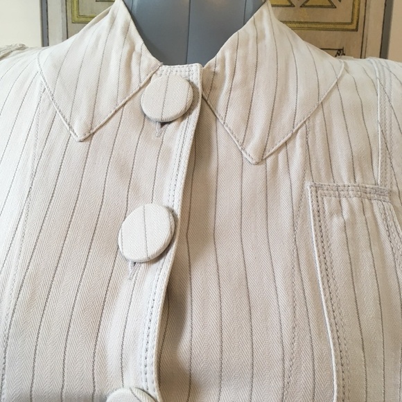 MARC JACOBS 💯 Cotton Striped Blazer in Linen/Grey - Picture 2 of 8